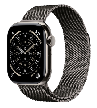 Apple Watch Series 11, 42 mm, Nalural Titanium GPS+Cellular, Slate Milanese Loop